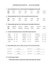 English Worksheet: Pronunciation Practice /ch/ and /sh/