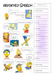 English Worksheet: Reported speech with the Simpsons