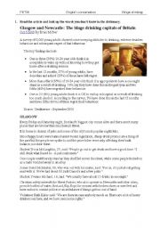 English Worksheet: Conversation - Binge drinking and alcoholism among youth