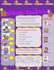 English Worksheet: PRESENT CONTINUOUS