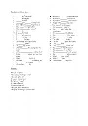 English worksheet: exercise: be or have