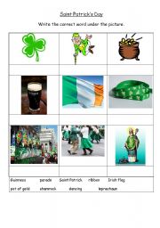 English Worksheet: Saint Patricks Day Vocabulary