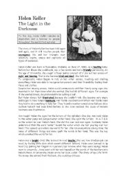 English Worksheet: Hellen Keller