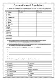 English Worksheet: Comparatives and superlatives