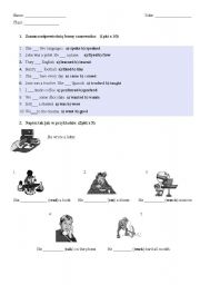 English worksheet: test from unit 1