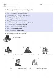 English Worksheet: test from unit 1