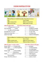 English Worksheet: Grammar - Demonstratives: THIS / THESE / THAT / THOSE