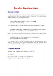 English Worksheet: parallel construction