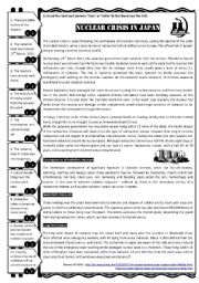 English Worksheet: Nuclear crisis in Japan - reading / video WS