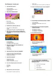 English Worksheet: The Simpsons Movie_worksheet