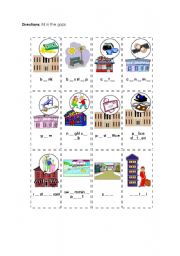 English Worksheet: PLACES IN TOWN
