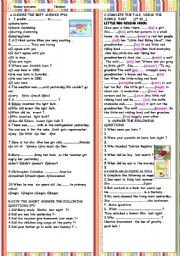 English Worksheet: An easy exam  for elemantary level