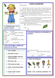 English Worksheet: A letter to a penfriend!