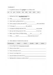 English Worksheet: future using going to 