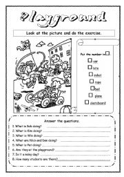 English Worksheet: Playground