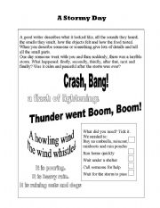 English worksheet: A Stormy Day