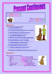 English Worksheet: Present  Continuous for beginners (children)