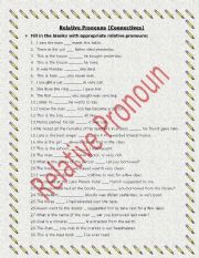 English Worksheet: Connectives (Relative Pronoun)