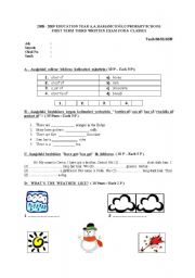 English Worksheet: 6th exam
