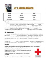 English Worksheet: Lets Discuss Disasters