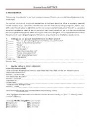 English Worksheet: A scene from GATTACA _ How to report a dialogue