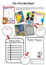 English Worksheet: Plan a Party Book Report