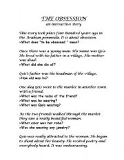English worksheet: The Obsession