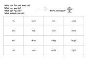 English Worksheet: what animals can do