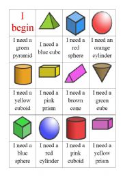 English Worksheet: 3D SHAPES LOOP GAME