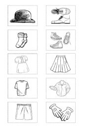 English Worksheet: Clothes mini flashcards/match-up game. 