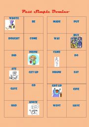 English Worksheet: Past Simple Domino