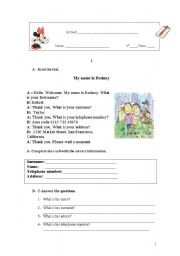 English Worksheet: My name is Rodney