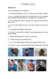 English worksheet: BASIC CINEMA QUIZ