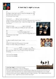 English Worksheet: A HARD DAYS NIGHT