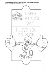 English Worksheet: HAPPY FATHERS  DAY - KINDERGARTEN