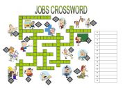 English Worksheet: JOBS CROSSWORD