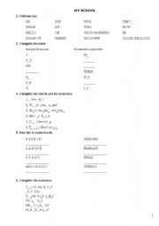 English worksheet: My School