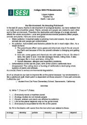 English Worksheet: Earth - Environment