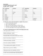 English Worksheet: Adjectives and Adverbs