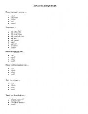 English Worksheet: Making Requests
