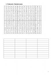 English worksheet: wordsearch on food