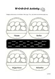 English Worksheet: Categorize the Words!