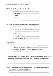 English worksheet: have yourself a merry little christmas