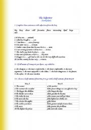 The Adjective ( worksheet )