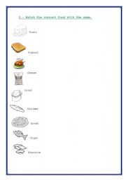 English worksheet: match the pictures with the correct word