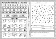 English Worksheet: Pictioactivities: How many...? + Numbers (1-20) + Class items