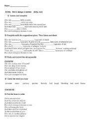 English worksheet: Song: She is always a woman to me 