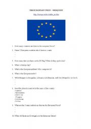 English Worksheet: Europe Webquest