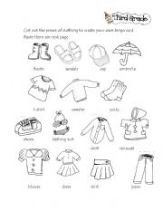 English Worksheet: Clothes bingo