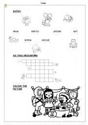 English worksheet: Animals and Halloween worksheet